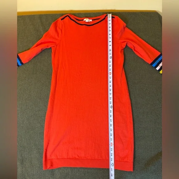 Boden Orange sweater Dress with Striped Sleeves UK 16, US 12 - Picture 8 of 14